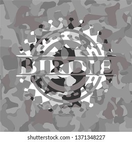 Birdie on grey camo texture