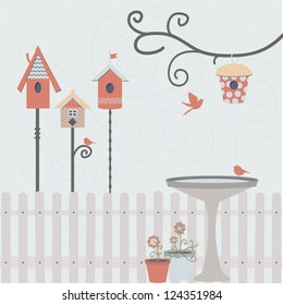 Birdie's Dream Yard: A collection of bird-related design elements. Use together or individually, fully editable vector illustration.