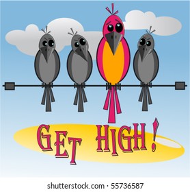 Birdies on wire