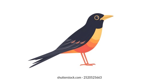 A bird,minimalistic flat vector illustration,plain white background