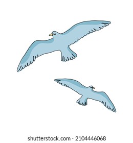 Birds. Abstract one continuous line drawing isolated on white background. Beautiful hand drawn design vector illustration for posters, wall art, tote bag, mobile case, t-shirt print