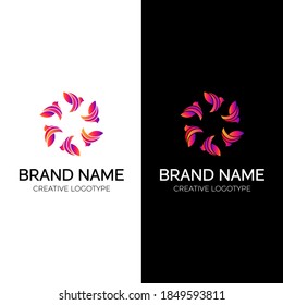 diseño de logotipo de patrón abstracto de aves plantilla de vector de logotipo creativo y moderno