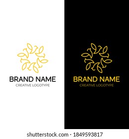 birds abstract pattern logo design creative and modern logotype outline vector template