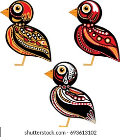 Birds abstract, rooks 