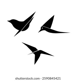 Birds Abstract Shapes vector eps isolated on white background,