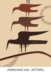 Birds. All elements and textures are individual objects. Vector illustration scale to any size.