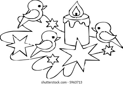 Birds Around the Candle