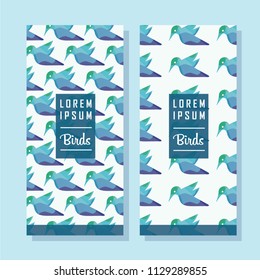 birds banner . hummingbird vector background