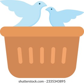 Imagen del icono de las aves en la canasta. Adecuado para aplicaciones móviles.