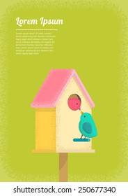birds and birdhouse