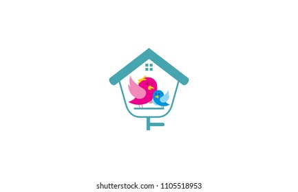 birds and birdhouse logo vector