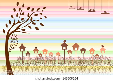 Birds and birdhouses