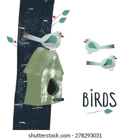 birds and birdhouses