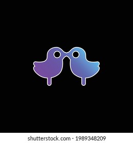 Icono de vector de gradiente azul Birds