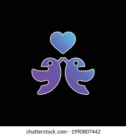 Birds blue gradient vector icon
