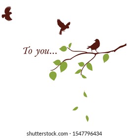 Birds with branch - Vector