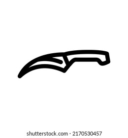 birds break vegetable knife line icon vector. birds break vegetable knife sign. isolated contour symbol black illustration