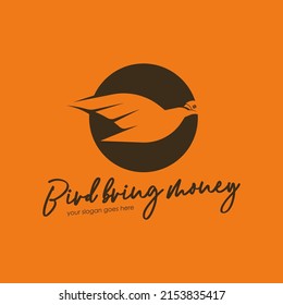 Birds Bringing Money Logo Concept Vector for Finance and Business Logo
