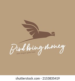 Birds Bringing Money Logo Concept Vector for Finance and Business Logo