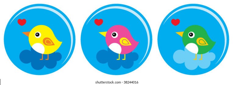 birds button