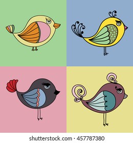 birds. caricature