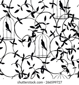Birds and cells on a white background.