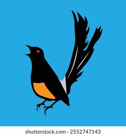 birds chirping icon with blue background