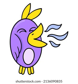 birds are chirping singing, vector illustration art. doodle icon image kawaii.