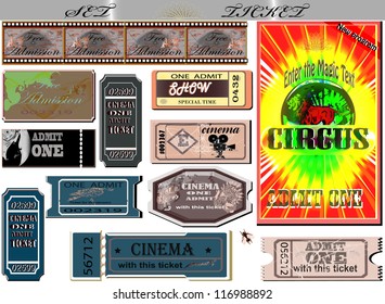 Birds. Cinema, tickets for representation. Vector template of the brochure for cinema. EPS 10