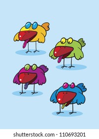 birds clipart, abstract vector art illustration