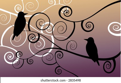 birds in coil tree