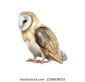 Birds composition with isolated side view image of sitting bird with feathers on blank background vector illustration