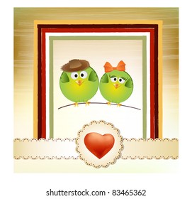 Birds couple in love