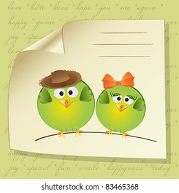Birds couple in love