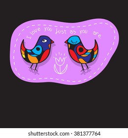 Birds Couple in Love. Great illustration for greeting cards, wedding invitation and other graphical needs. 