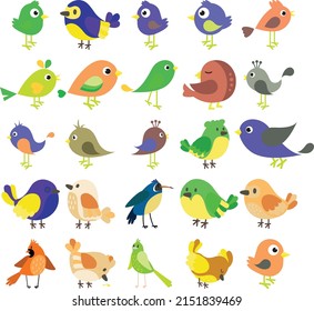 Birds cute editable colorful graphics vectors collection