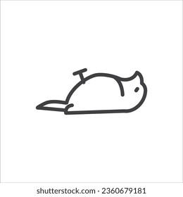 Birds dead icon line, vector illustration.