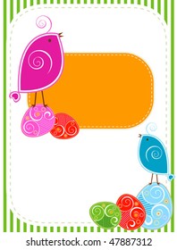 pájaros y huevos decorados