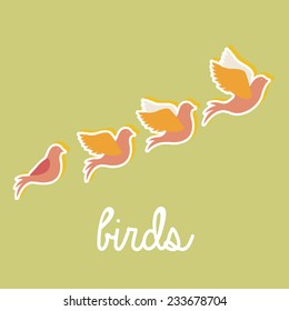 Birds design over green background, vector illustration.