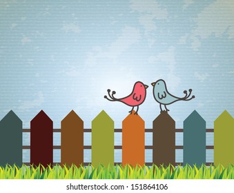 birds design over sky background vector illustration 
