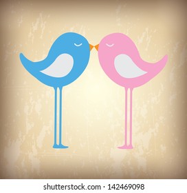 birds design over vintage background vector illustration