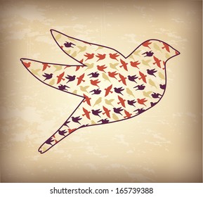 birds design over vintage background vector illustration