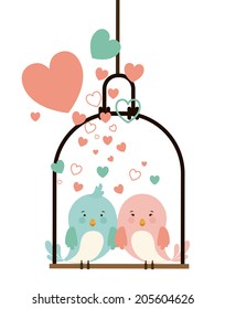 Birds design over white background, vector illustration