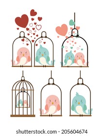 Birds design over white background, vector illustration