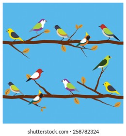 Birds different on branch vector.