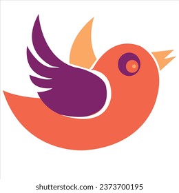 pájaros en diferentes posiciones aislados en un fondo blanco. gráfico vectorial de migración de aves de bullfinches lindos. animación que el pájaro está volando. diseño de icono de logotipo de pájaro