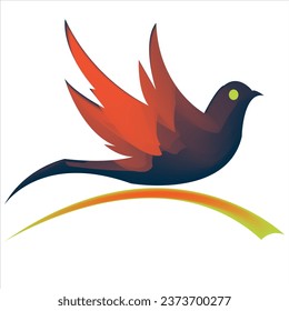 pájaros en diferentes posiciones aislados en un fondo blanco. gráfico vectorial de migración de aves de bullfinches lindos. animación que el pájaro está volando. diseño de icono de logotipo de pájaro