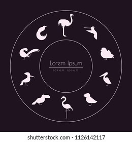 Birds are different species. Can be used for logo, print, web site