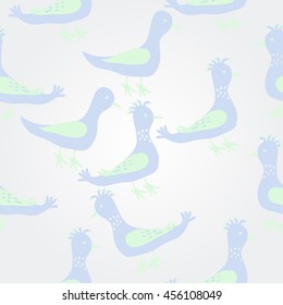 Birds, doodles,  object,   pattern, feathers . Hand drawn.