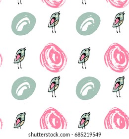 Birds and dots pattern